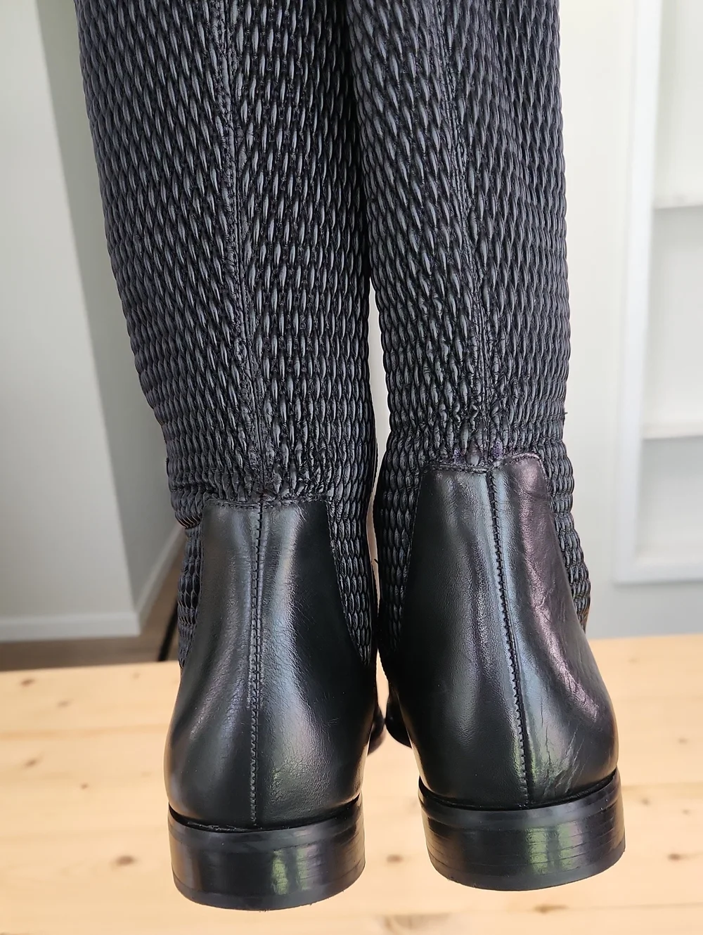 Cole Haan Rockland Black Leather Tall Stretch Riding Boots Size 8